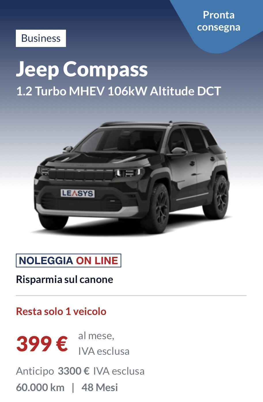 Jeep Compass 1.2 turbo MHEV 144cv Altitude DCT