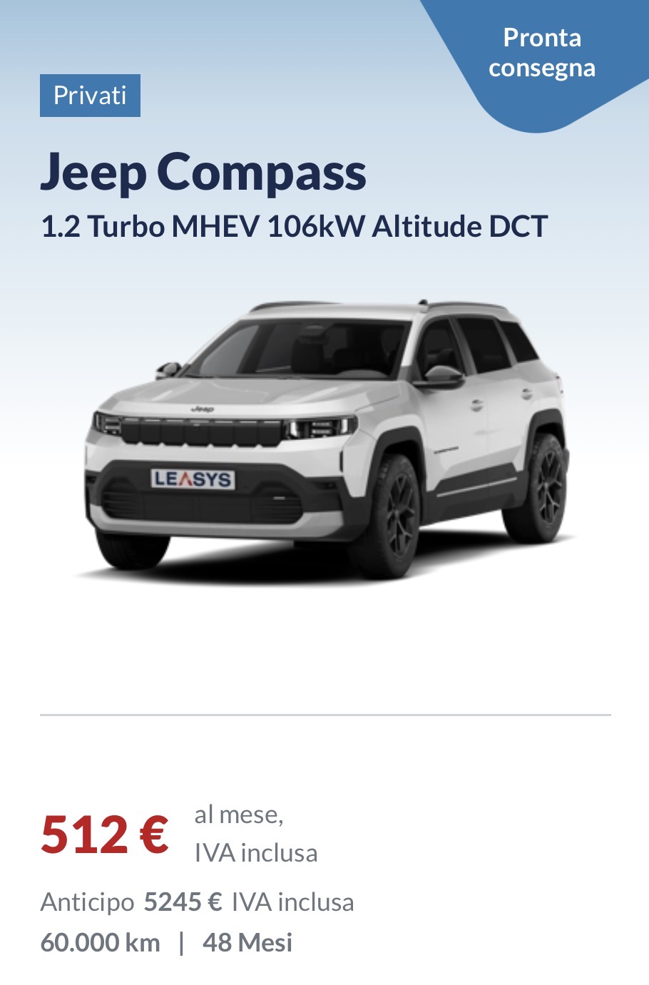 Jeep Compass 1.2 turbo MHEV 144cv Altitude DCT