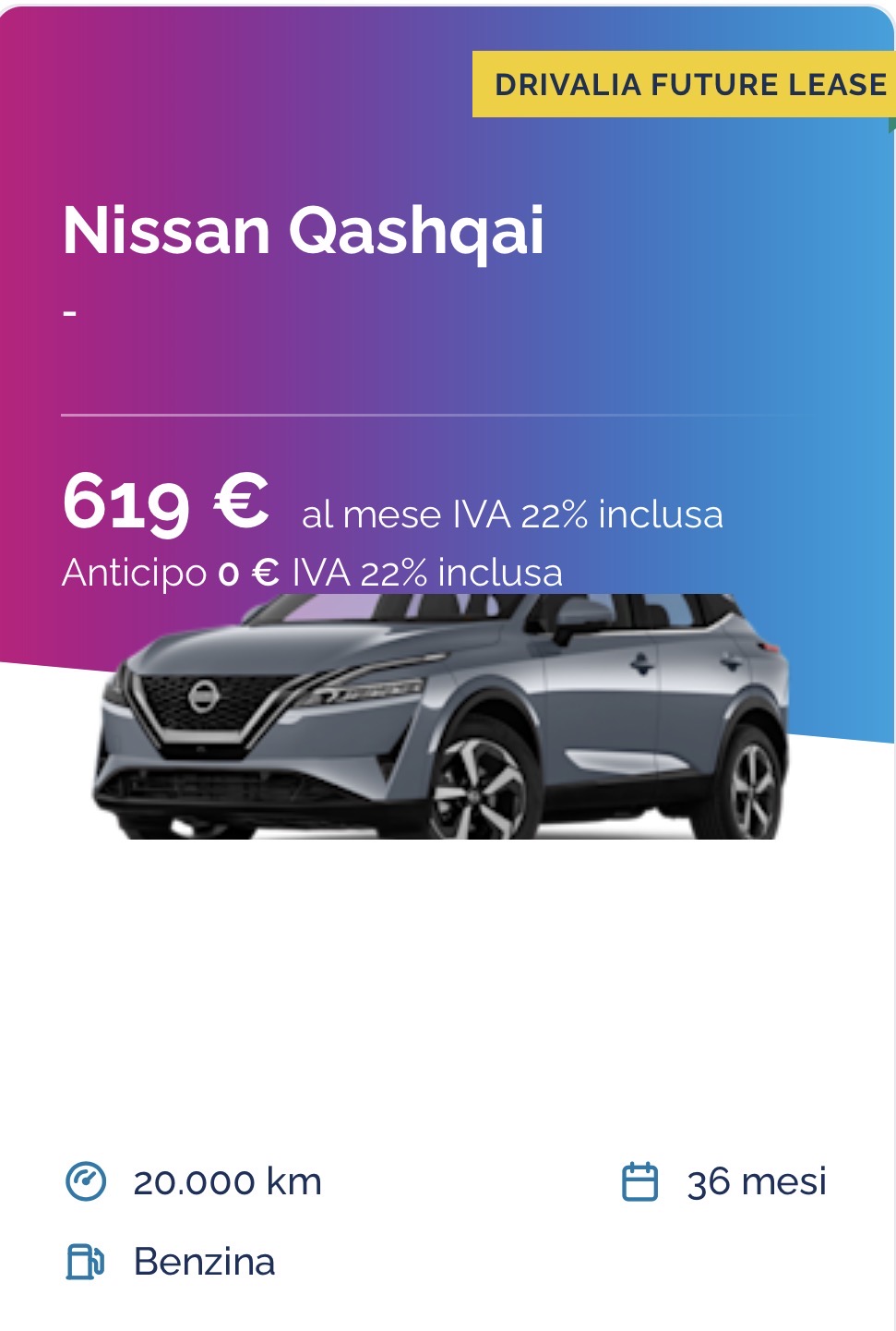 Nissan Qashqai offerta privati 